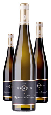 3 x Rings Ungsteiner Nussriegel Riesling Qualitätswein trocken   2022