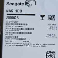 Seagate NAS HDD 2 To 3,5" SATA Disque dur NAS ST2000VN000 P/N 1HJ164-500