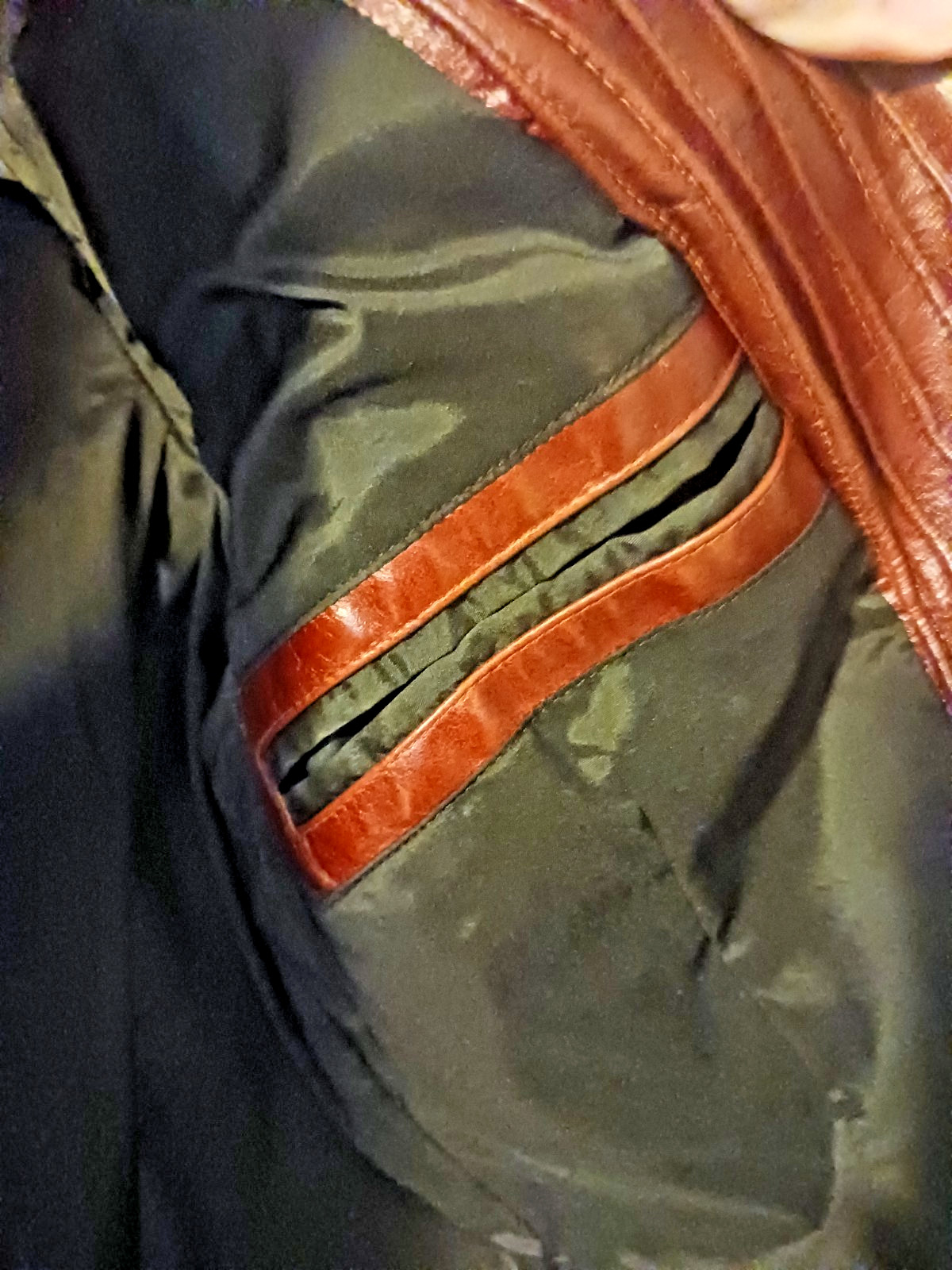 Tocca Leather Jacket Brown Red Fitted Button Plea… - image 4