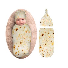 Burrito Taco Tortilla Newborn Swaddle Blanket One Size, Burritos