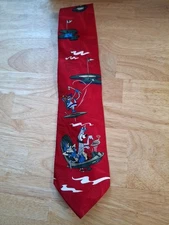 VTG Hannah Barbera Men’s Tie 100% Silk- Jetsons  George, Rosie Astro 