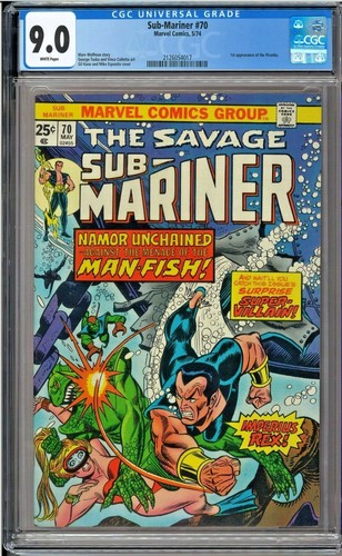 Sub-Mariner #70 CGC 9.0 White Pages 1st app of Piranha