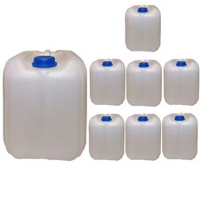 8 Contenitori 10 Litri HDPE Naturi Vuoti Con 8 Tappi A Vite DIN45