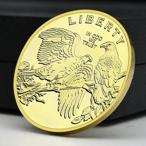 Bird of Liberty Ornament Medal US National Emblem Eagle Gold Challenge Coin