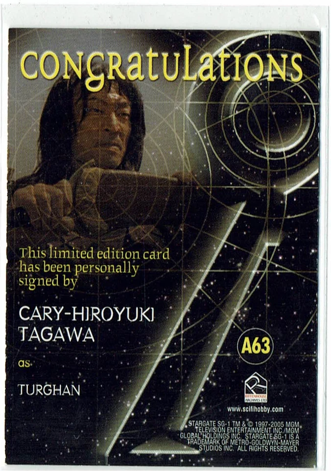 Stargate SG-1 Season 8 Autograph Auto Card A63 Cary-Hiroyuki Tagawa as Turghan - Image 2 of 2