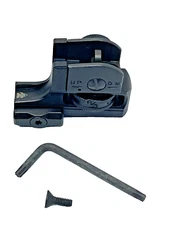 Super Slim Fixed Rear Sight, Aluminum, Pic Rail Mount, Black for AIRSOFT ONLY