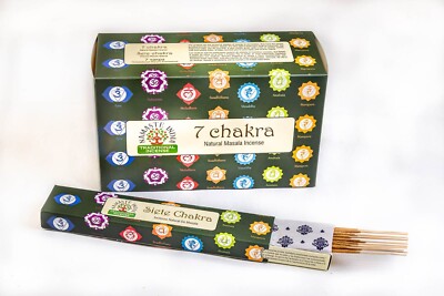 Namaste India 7 Chakra Räucherstäbchen natürliche Masala Düfte Agarbatti 180g
