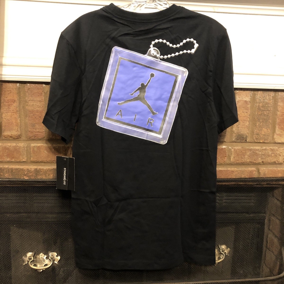 ジョーダン メンズ Tシャツ Jordan Keychain T-Shirt - Black/University Blue Nike Jordan Air Keychain T-Shirt Mens Size S Black University Blue