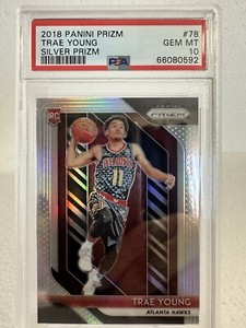 2018 Panini Prizm TRAE YOUNG #78 Silver Prizm RC PSA 10 HAWKS