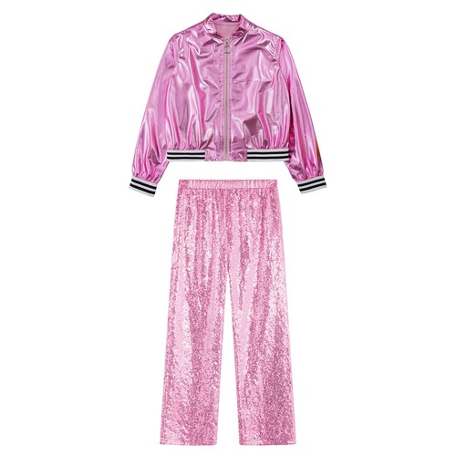 Girls Outfits Stand Collar Tracksuit School Show Dancewear Coat Costumes Jazz - Picture 41 of 63