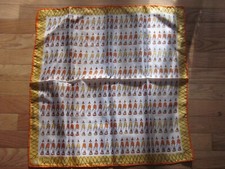 Vtg Italian Toy Soldier Pattern Print Scarf Orange Yellow Vera Square 22"