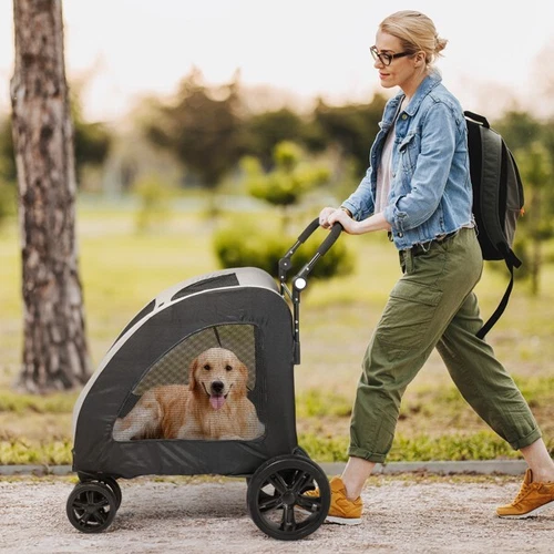 Dog Stroller for Medium To Large Dogs, Foldable Dog Wagon with 4 Wheels - Bild 19 von 19