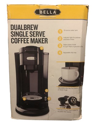 Bella Dual Brew Single Serve Coffee Maker ~ Black ~ New in ...