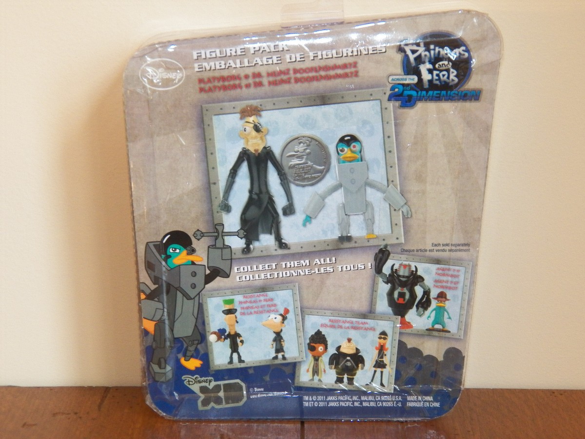ぷにペンギンミューツー。リーフィア。バスゴドラ Phineas & Ferb 2-Figures Set Perry The Platypus Dr Doofenschmirtz