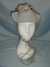 Dashing Vintage Hat 1940's Blue Felt Water Lily Flower KT. Label