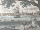 The City and Port of Philadelphia on the River Delaware Lithograph Circa 1800