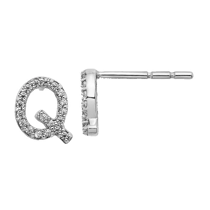 Chapado en Oro Blanco Letras, números y palabras Pendientes de Moda