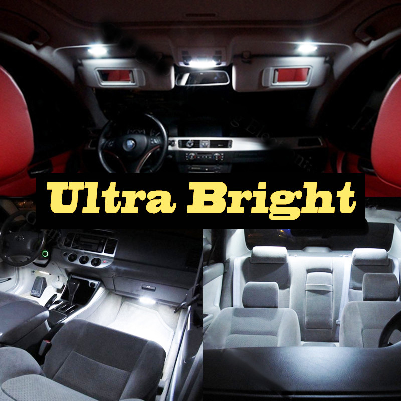 8Pc Super White Car Interior LED Light Kit Pack for 1987-1989