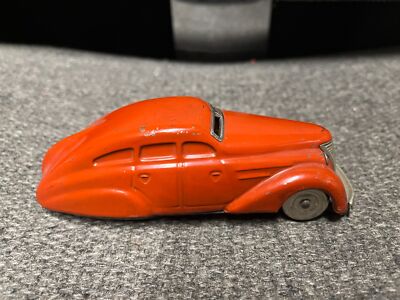 vtg Schuco- Patent #1010 Red Wind Up Toy Car Missing Car US Zone
