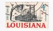STAMP US SCOTT 1197 "Louisiana Riverboat" 4 CENT 1962 USED
