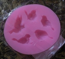 Silikon Mould - FIMO -bastenl -backen -dekorieren - 5 Vogelmotive - hübsch