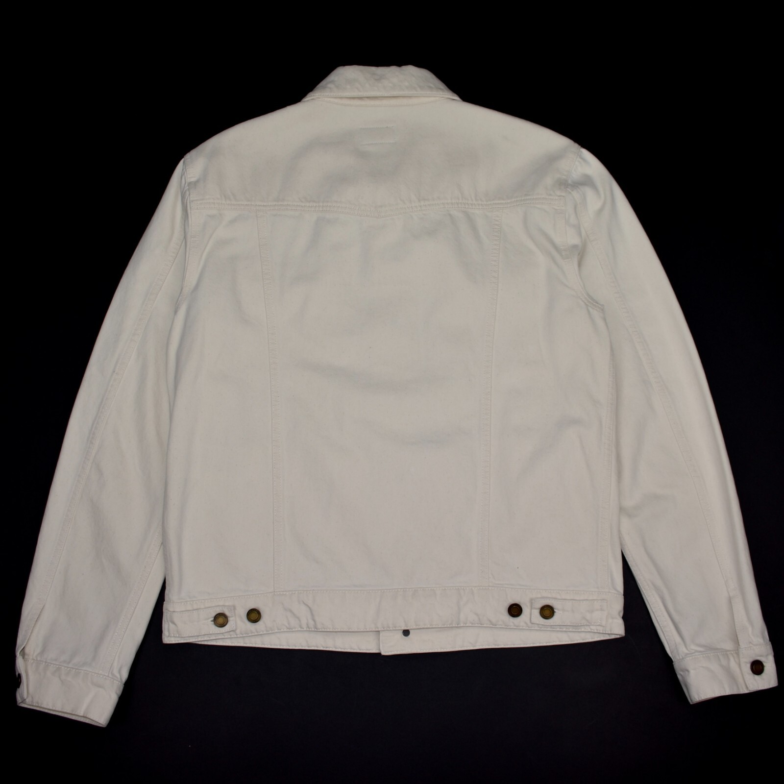 Giacca camionista uomo Saint Laurent denim bianco panna nuova con etichette $990 L 52 AUTENTICA