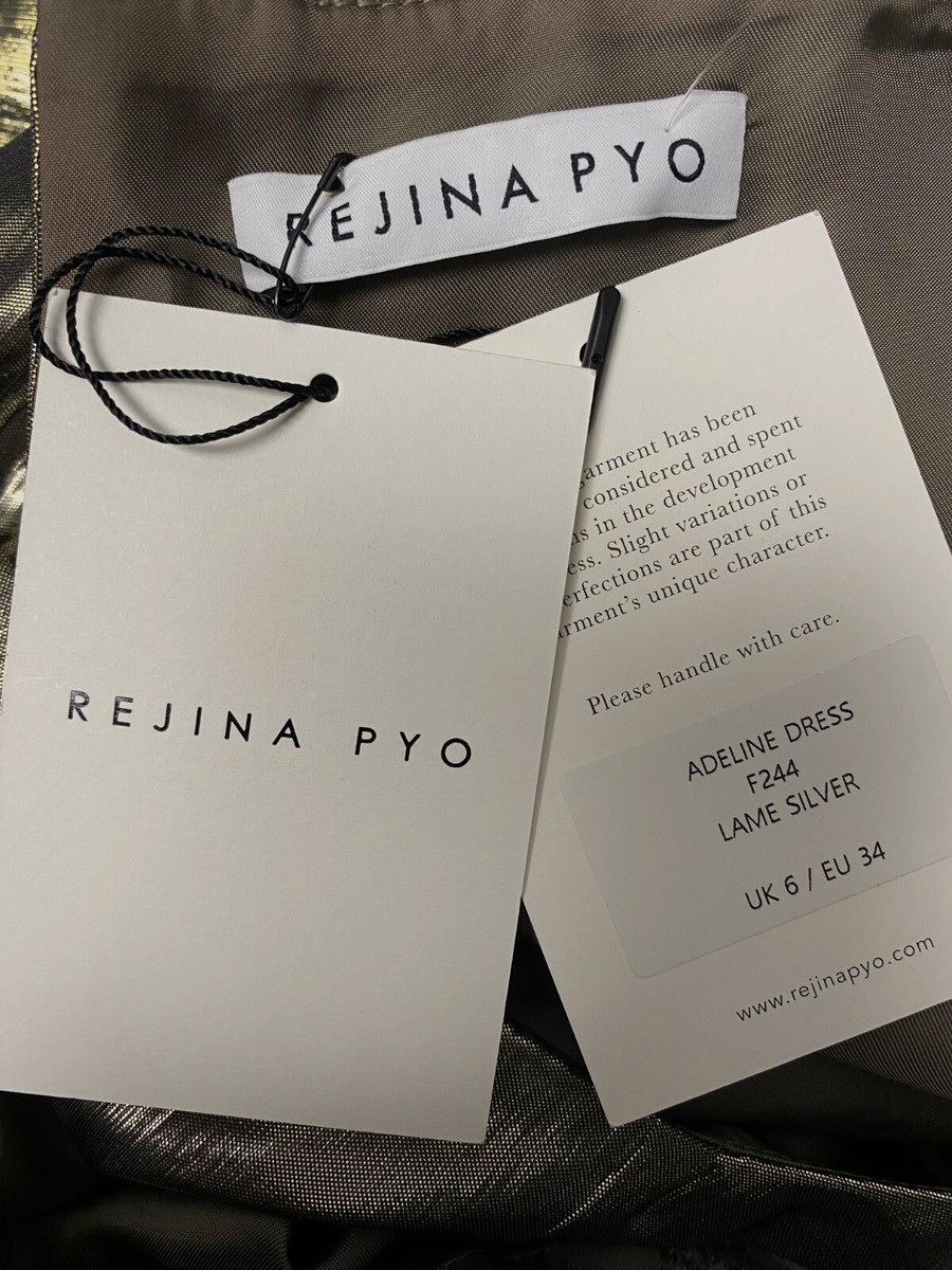 rejina pyo silver dress $1181 Rejina Pyo Women's Silver Adeline Lamé Dress Size EU34 US2