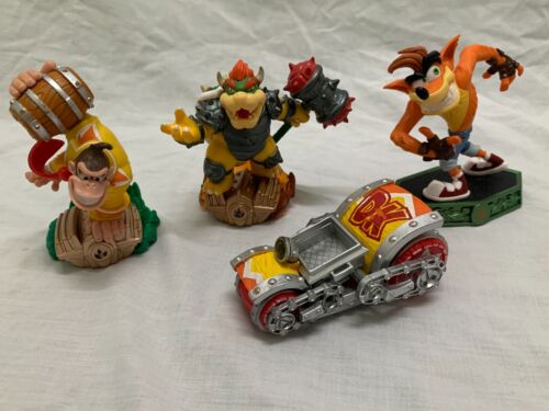4x Skylander Amiibo figures job lot, Bowser, Donkey Kong, Crash. Nintendo - Afbeelding 1 van 7