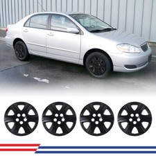 15in Snap On Hub Caps Wheel Rims Covers Black For 2005-2007 2008 Toyota Corolla