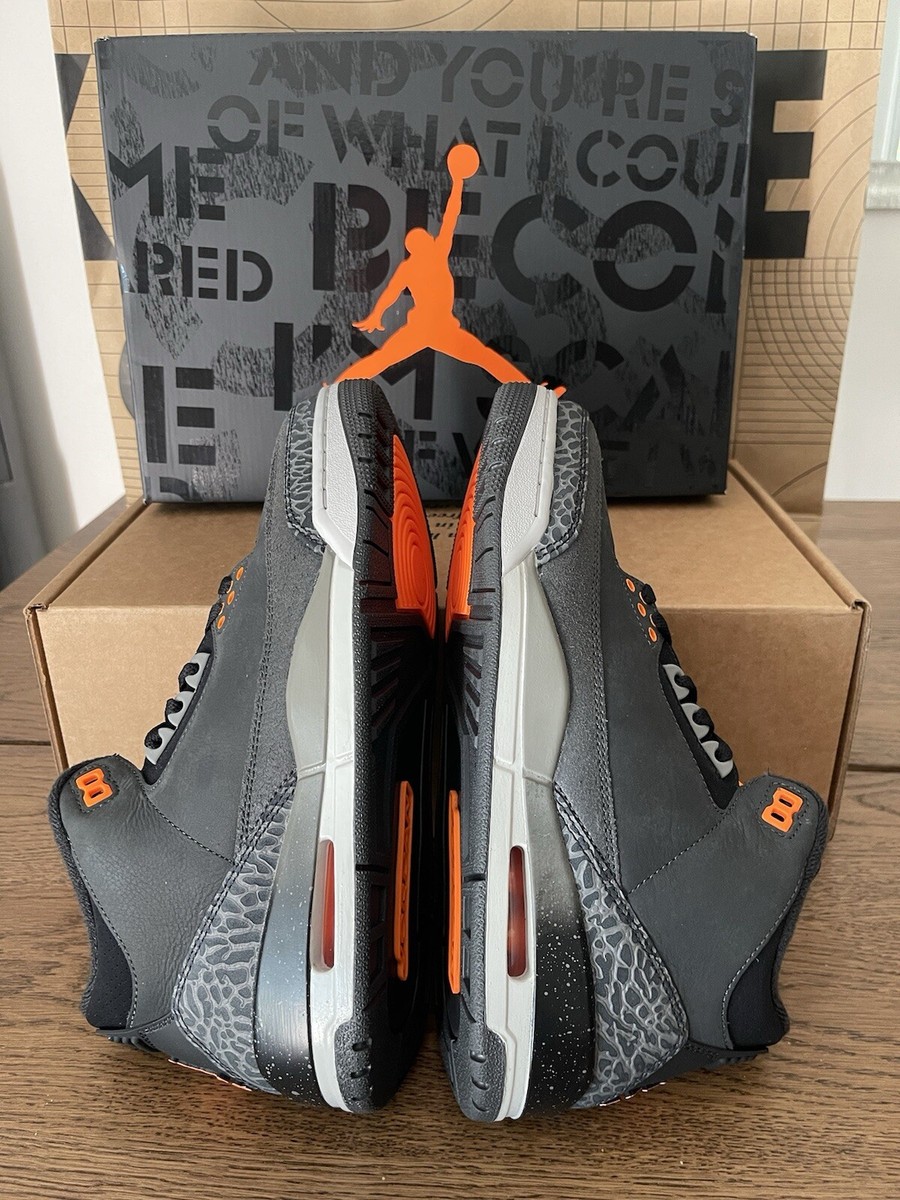 Nike Air Jordan 3 Retro Fear Pack Black Orange Sneaker Men's