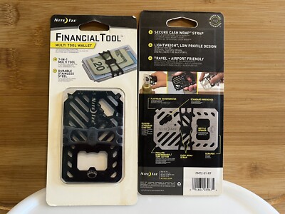 Nite Ize Financial Tool 7 in 1 Multi Function Tool Stainless Steel Black Wallet