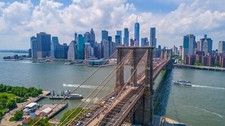 Landscape cityscape bridge brooklyn architecture Custom Gaming Mat Desk