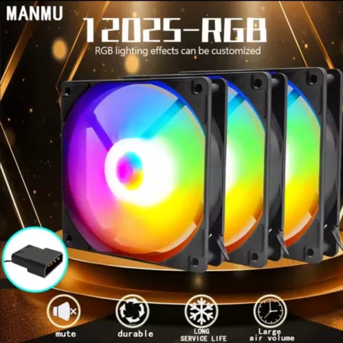 ventilateur pc gamer rgb 4 broches 120mm couleur noir