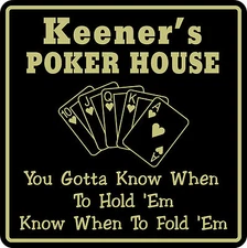 Personalized Poker Sign #12 Game Room Bar Beer Cards Holdem Gift Custom USA Made