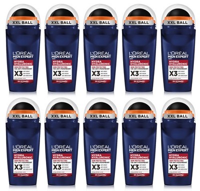 10 L'OREAL MEN EXPERT HYDRA HYALURONIC Roll On Anti-Perspirant 50ml