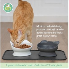 Pet-Friendly Elevated Cat Bowls - 2 Pack