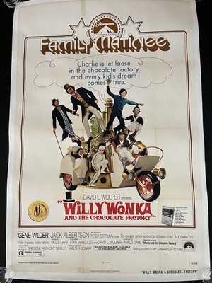 Willy Wonka and the Chocolate Factory Gene Wilder Original Poster Linen Backed