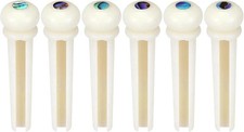 6X Guitar Pin String Peg Unbleached Bone Abalone shell Dot Luthier Bridge H-01