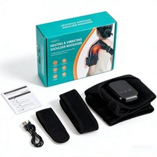 Cordless Shoulder Massager Pain Relief with 3 Vibration Modes, 3 Heating Levels