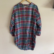 Vintage Victoria  s Secret Gold Label Nightgown Plaid Flannel 80s 90s Henley M/L