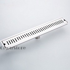 Rectangular Linear Shower Floor Drain Stainless Steel Grate High Flow Bathroom