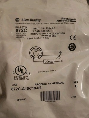 Allen Bradley 872C Inductive Proximity Sensor 872C-A10C18-N3 SER.B Brand New!