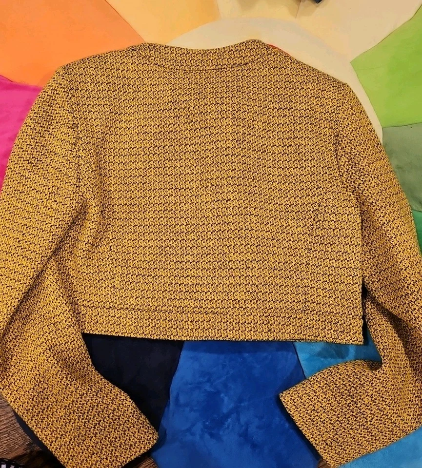 Zara Women Tweed Crop Jacket Size L New With Tag - Image 4 of 4