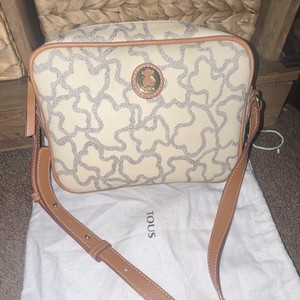 Tous Brown Patterned Zip Pouch with Bear Charm Teddy Bear Losin Leather Bag Charm & Keychain – Handmade in  main image 4