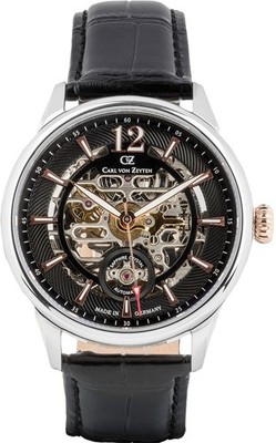 Carl von Zeyten CVZ0080BKRS Schramberg Automatic silver black Men's Watch NEW