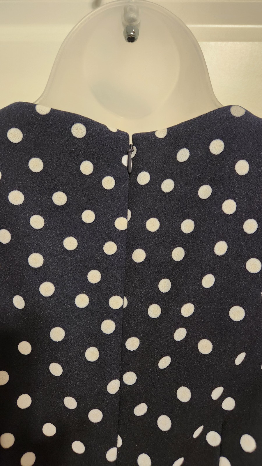 NWT Calvin Klein Women's Navy Polka Dot Jumpsuit Size 0 XS Wide Leg Cropped thumbnail 9