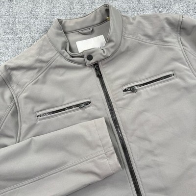 Wilsons Leather Moto Jacket XXL Gray Softshell Full Zip  Mens