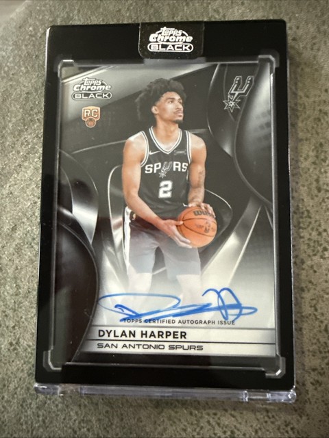 2025-26 Topps Chrome Black Basketball Dylan Harper Auto Encased RC #RA-DH Spurs