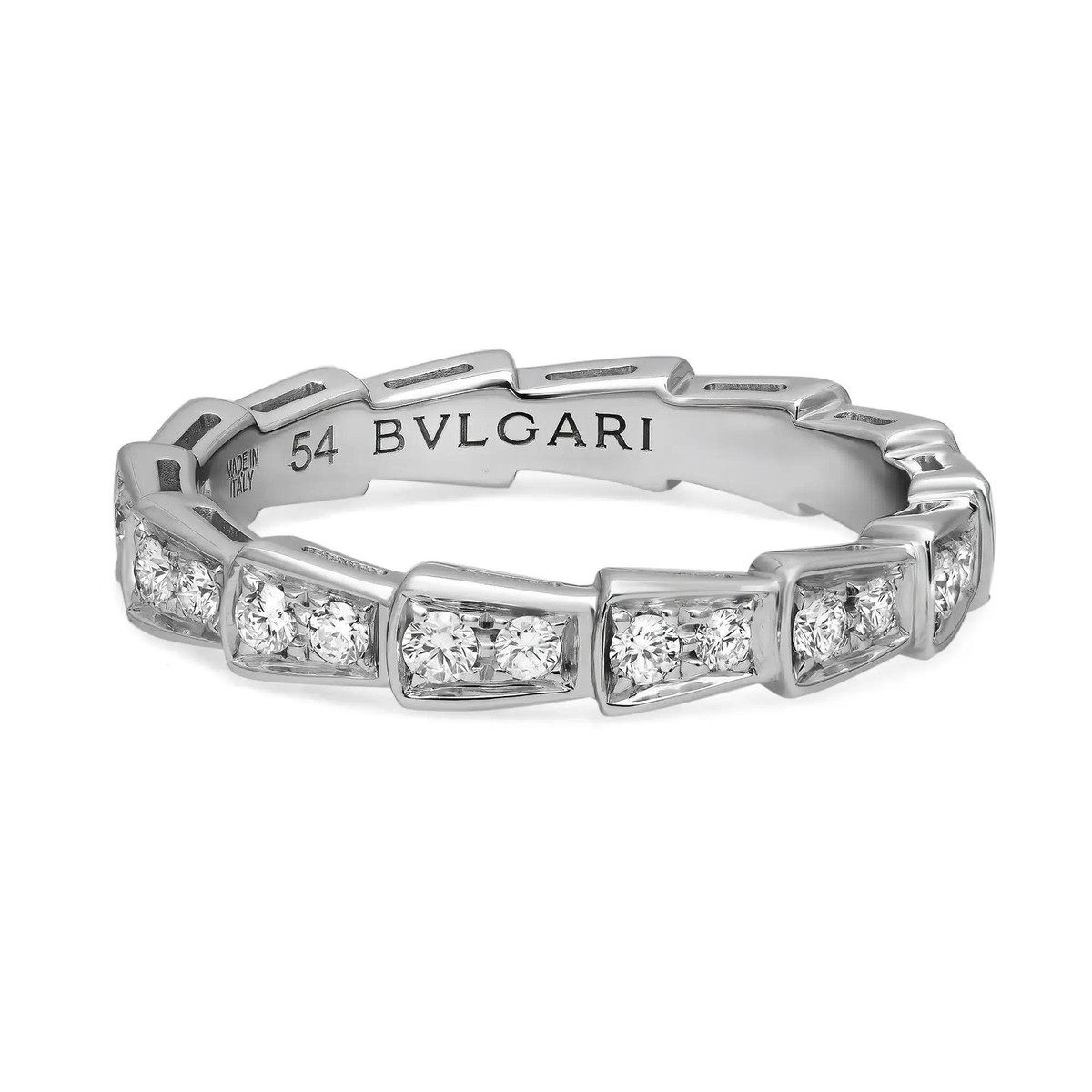 BVLGARI リング・指輪　serpenti ホワイトゴールド　サイズ60 Bvlgari Serpenti Viper Diamond Wedding Ring 18K White Gold