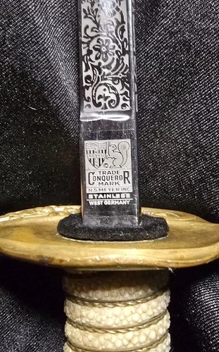 N.S. Meyer "Trade Conqueror" US Navy Sword - UT NROTC Marked - Solingen Steel